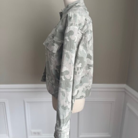 Anthropologie Muted Camo Denim Boyfriend Jacket - Picture 9 of 14